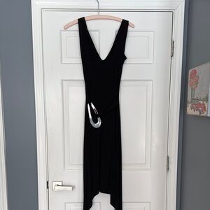Elegant Black V-Neck Dress